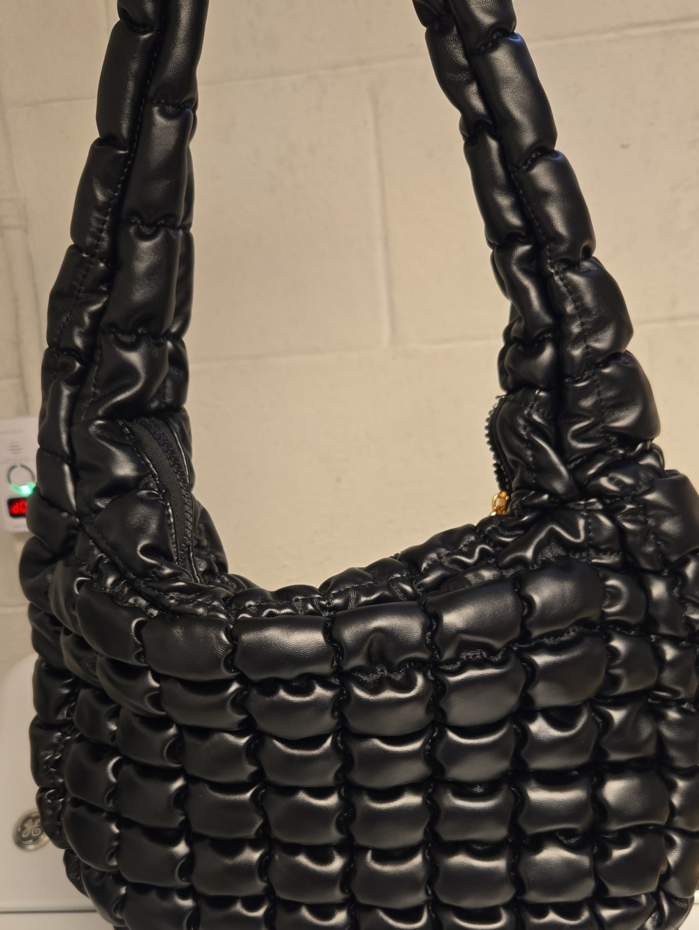 Urban Expressions Black Quilted Puffer Shoulder Bag